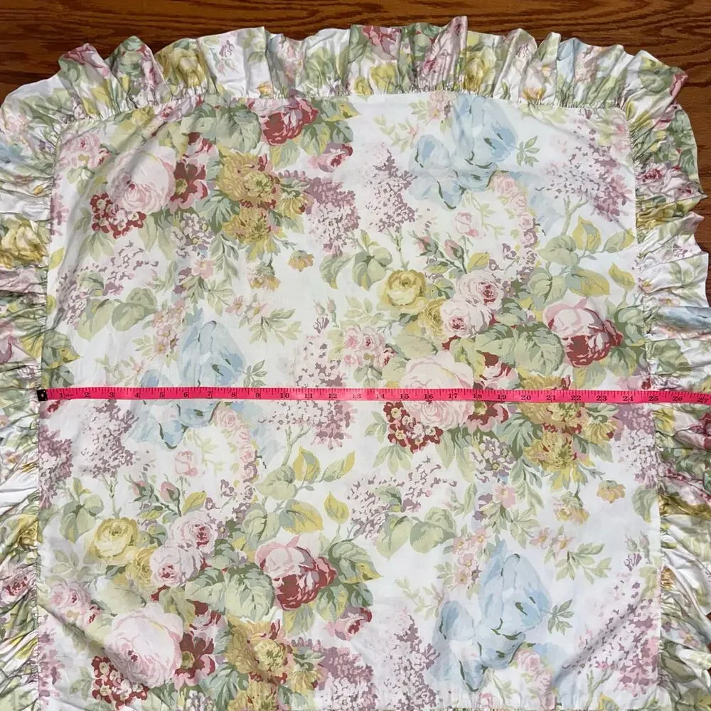 Lauren Ralph Lauren Shelter Island Floral Ruffle Trim Cotton Euro Sham (1)